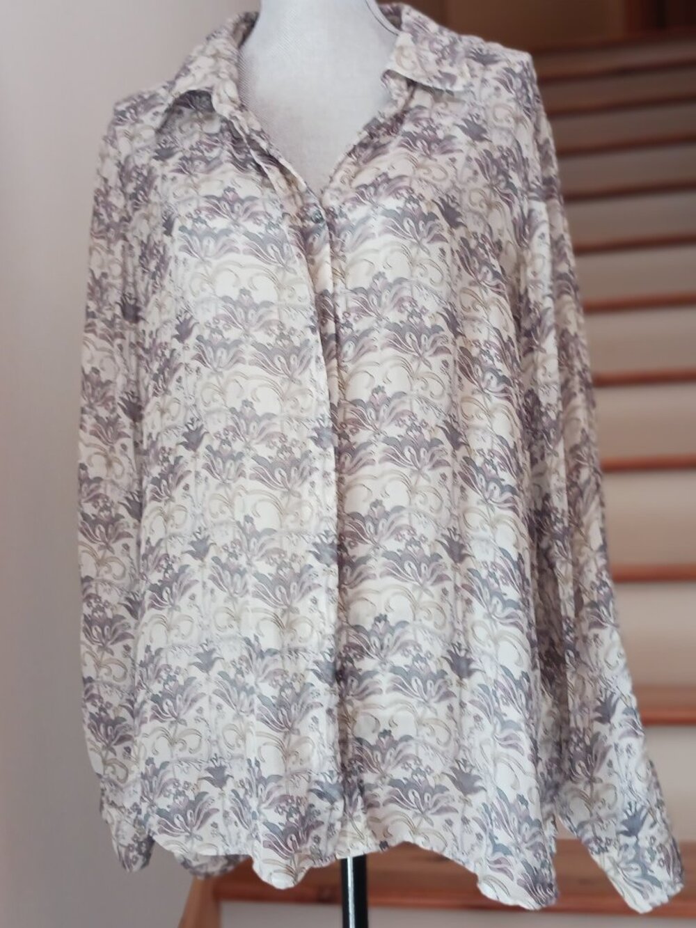 L'agence silk floral button up blouse